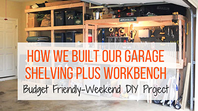 Garage shelving and workbench DIY weekend project