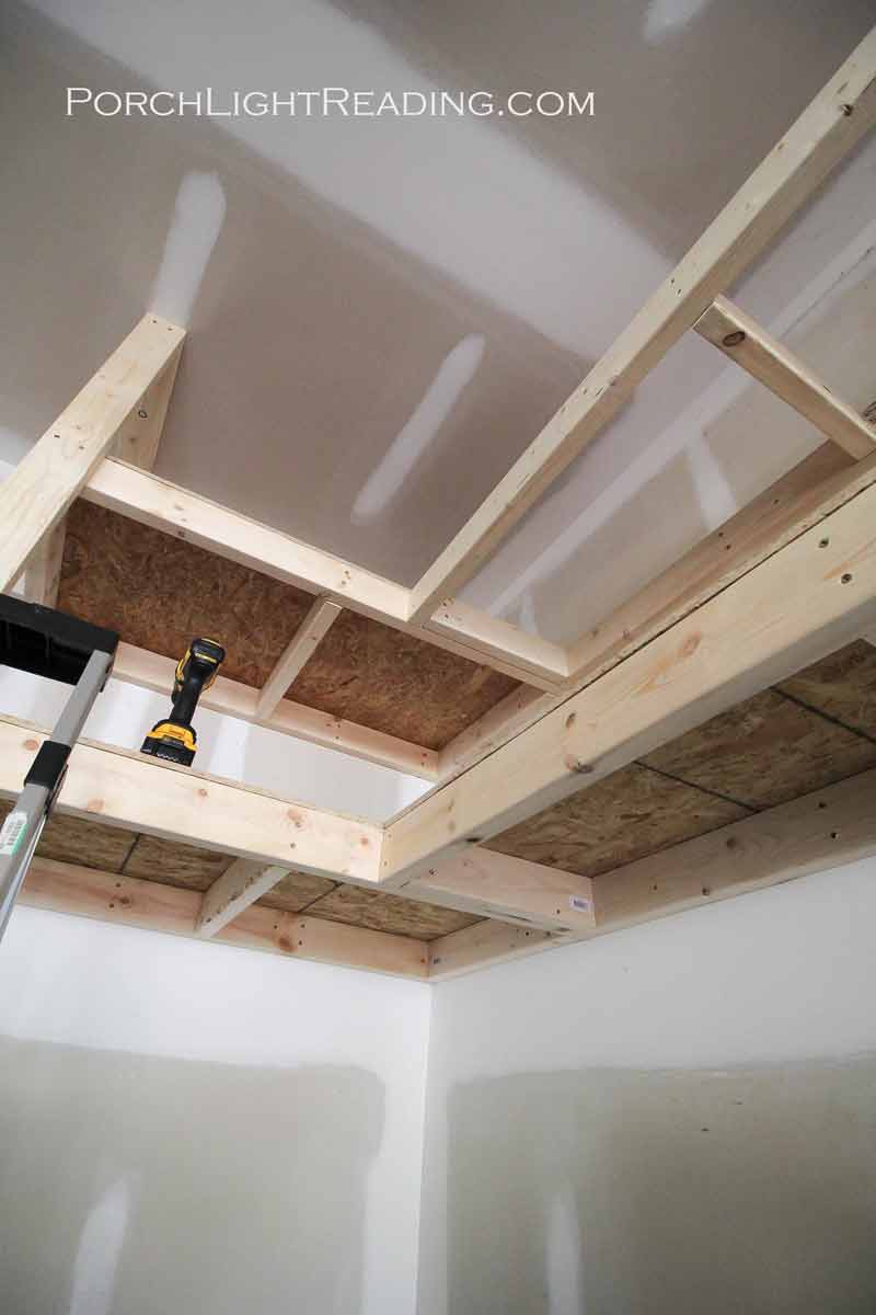 Plywood shelf cut to size. 