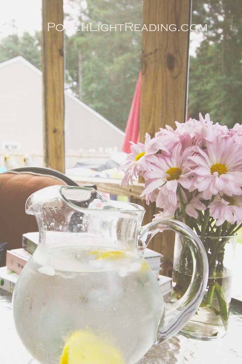 Ice cold pitcher of lemonade. 