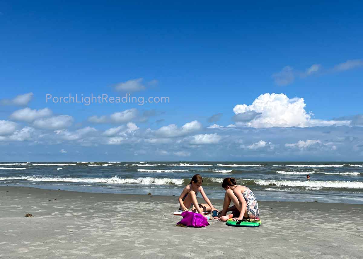 Building sand castles on Folly Beach. 