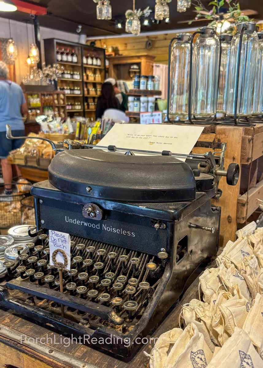 Type writer inside of a country store.