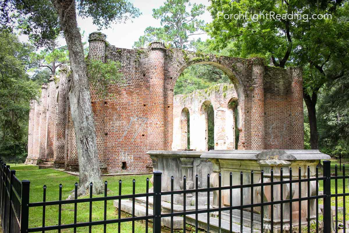 Large tombstone behind the church.