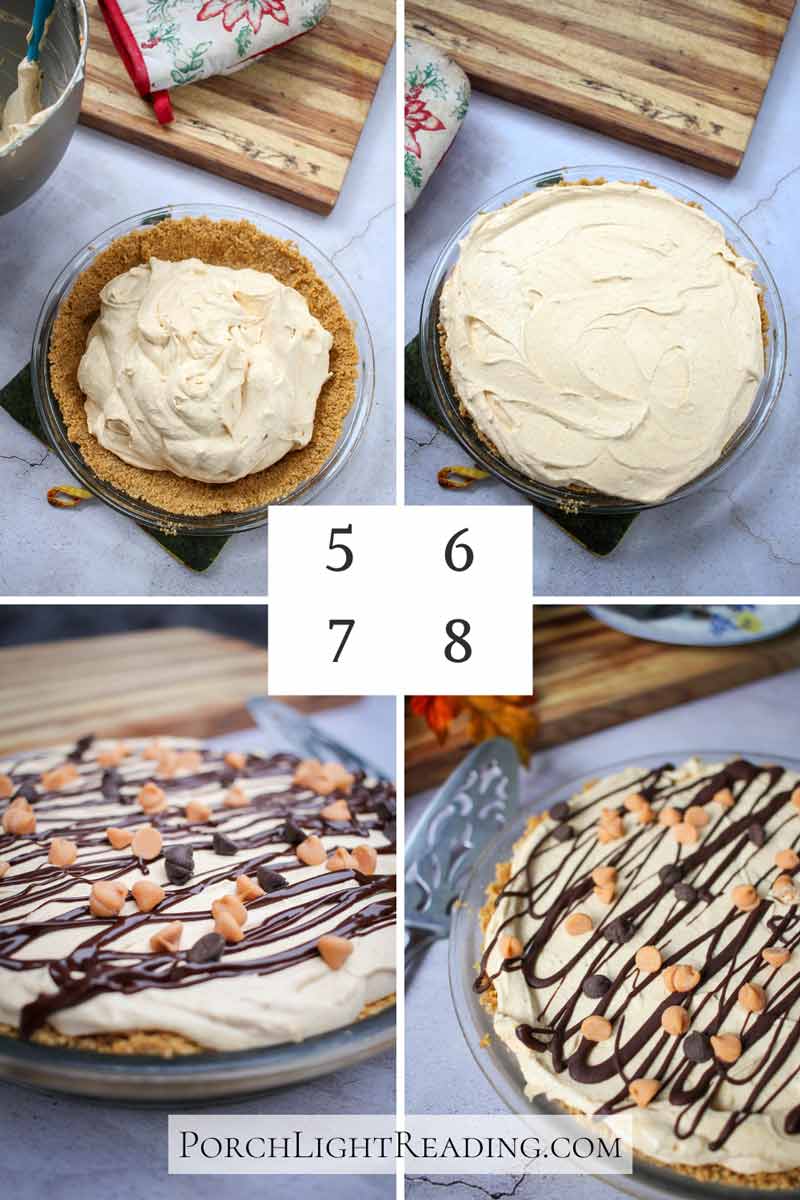 Steps 5-8 in pumpkin cheesecake. 
