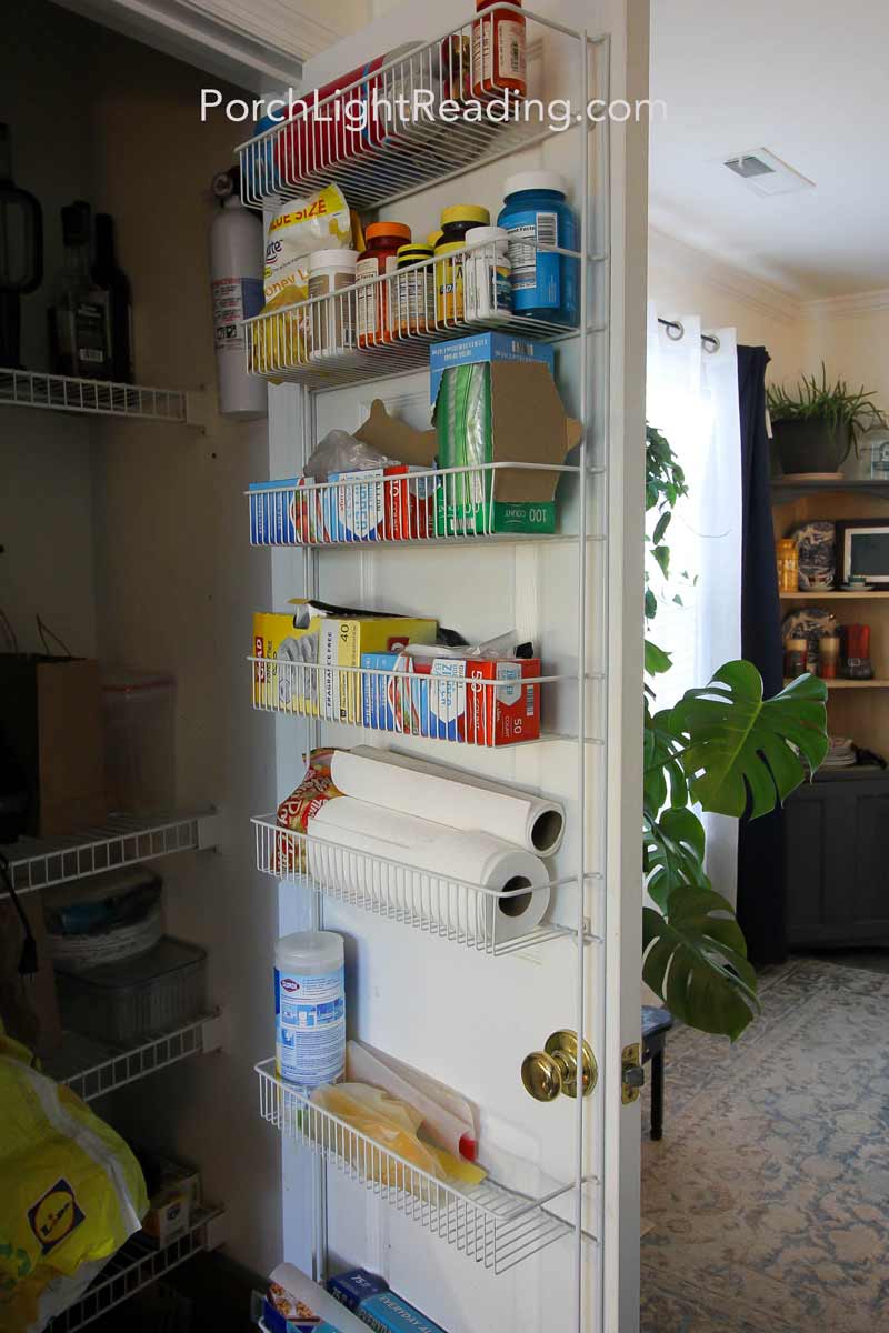 Pantry door organization. 