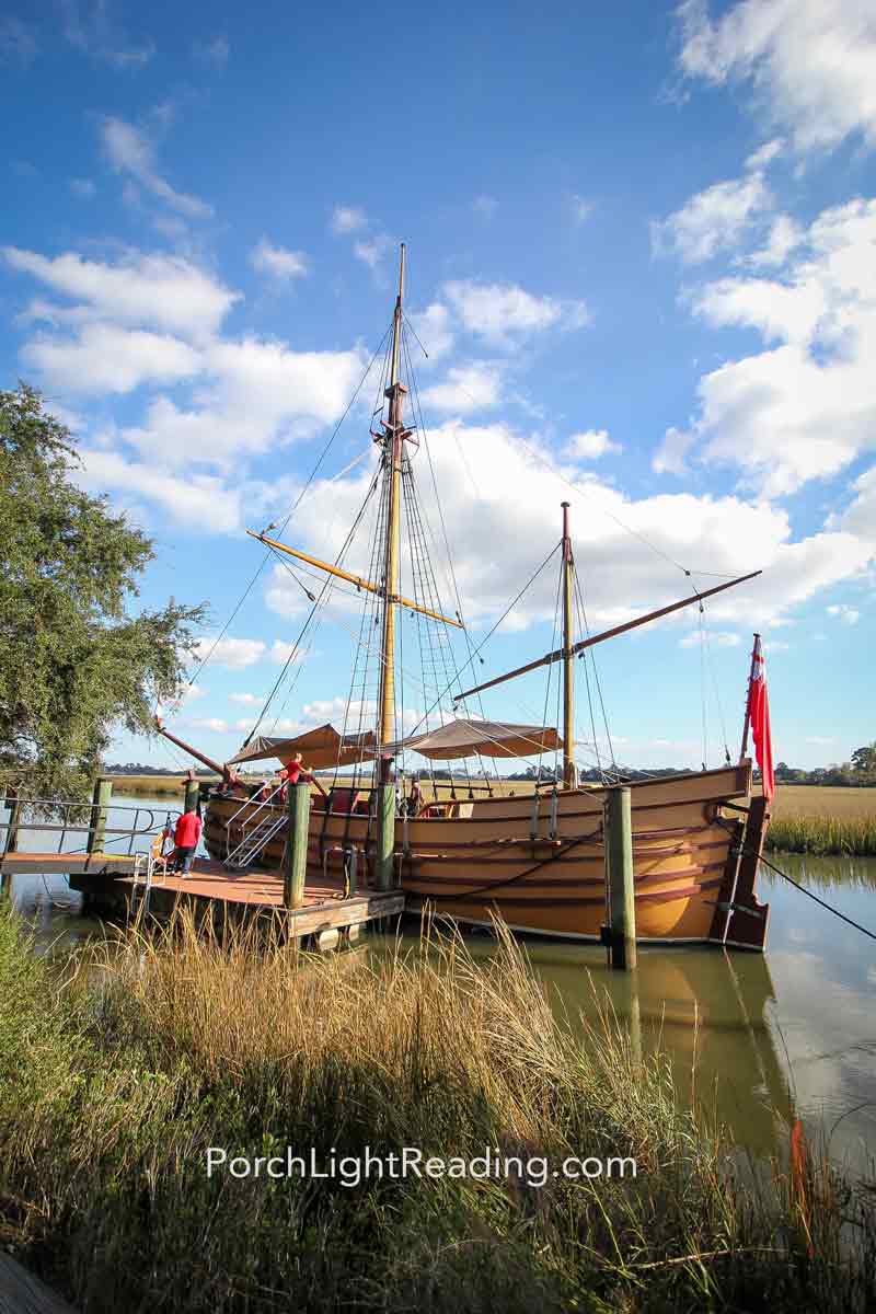 Small ship at Charles Towne Landing. 