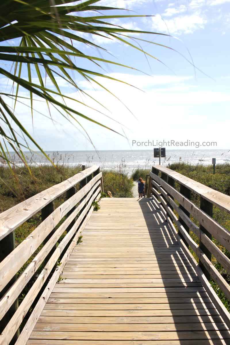 Boardwalk leading down to Folly beach.