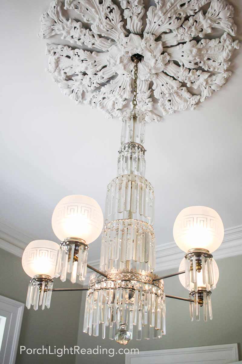 Chandelier with ornate design.