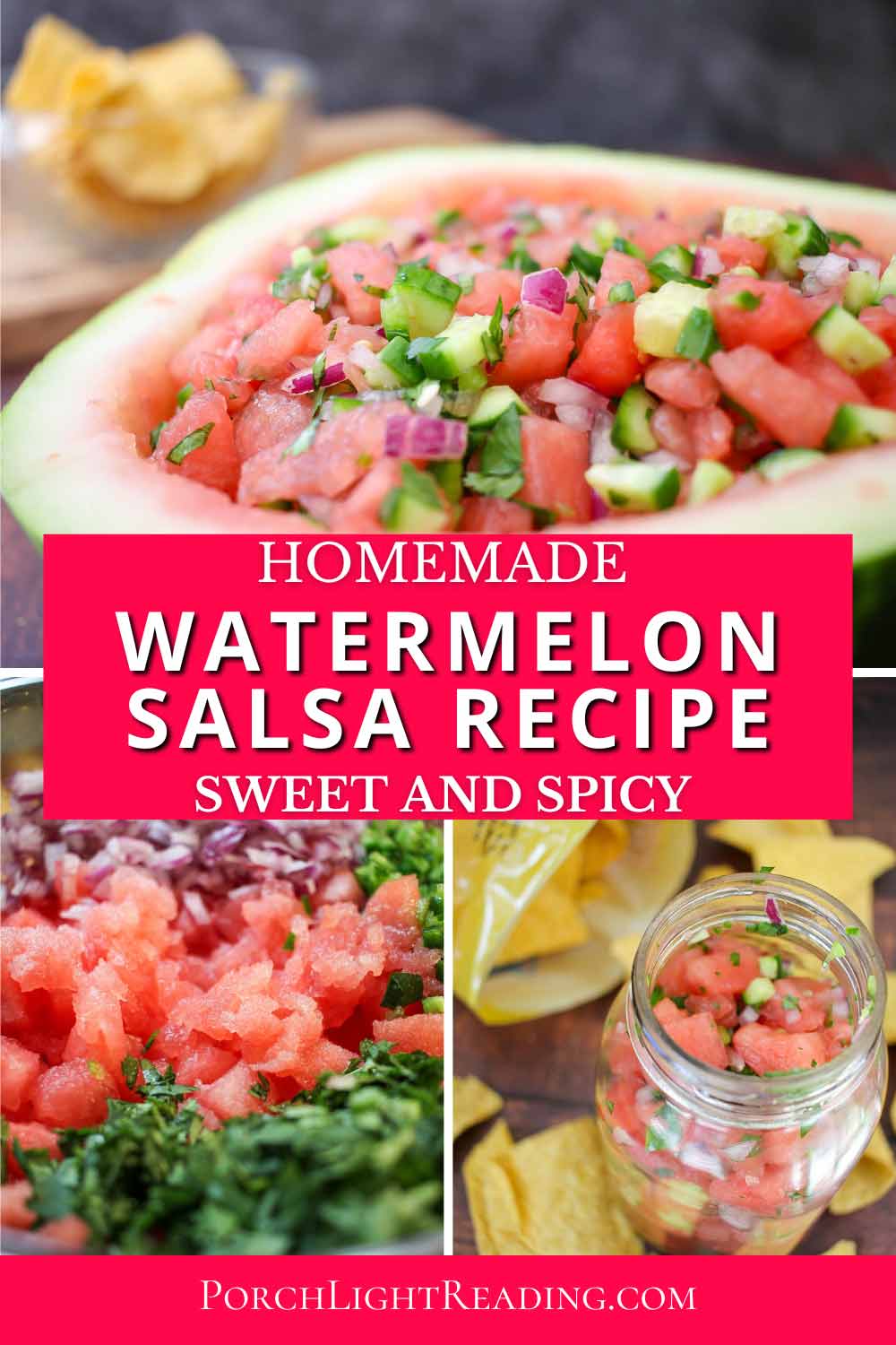 Homemade watermelon salsa recipe, Pinterest Pin for sharing.
