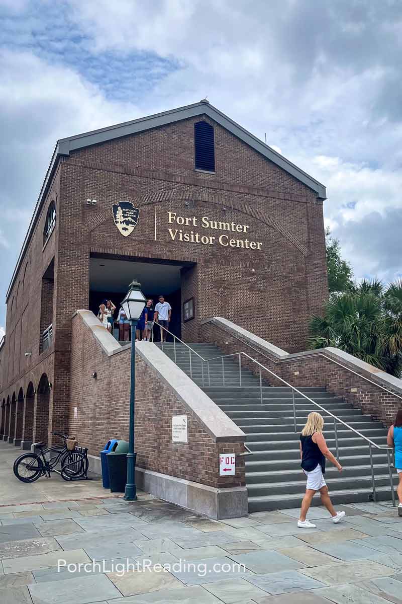 Brick building of the Fort Sumter Visitor Center. 