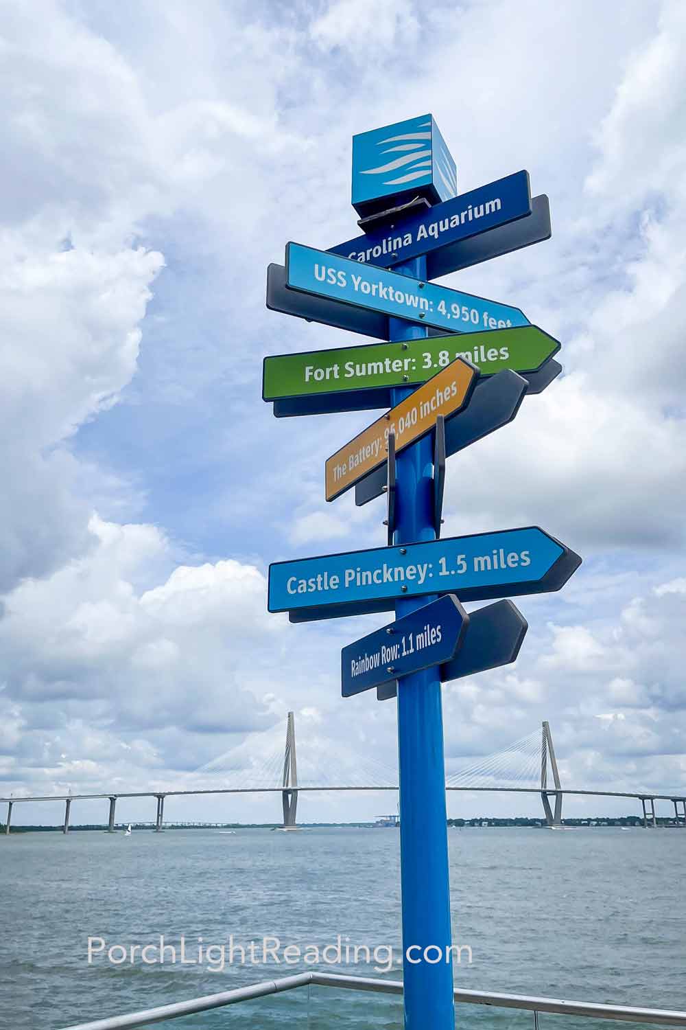 The signpost at the Charleston Aquarium. 