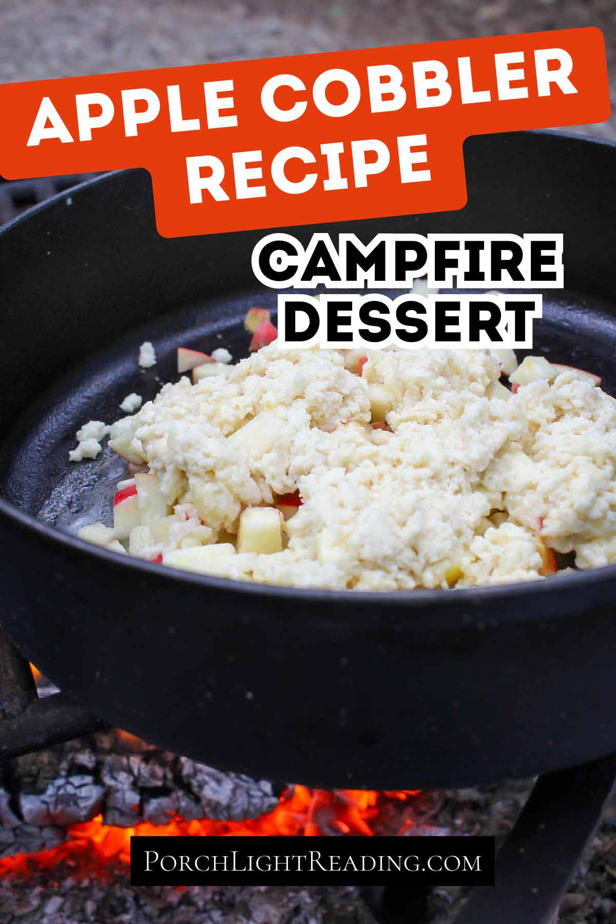 Campfire apple cobbler Pinterest Pin for sharing!