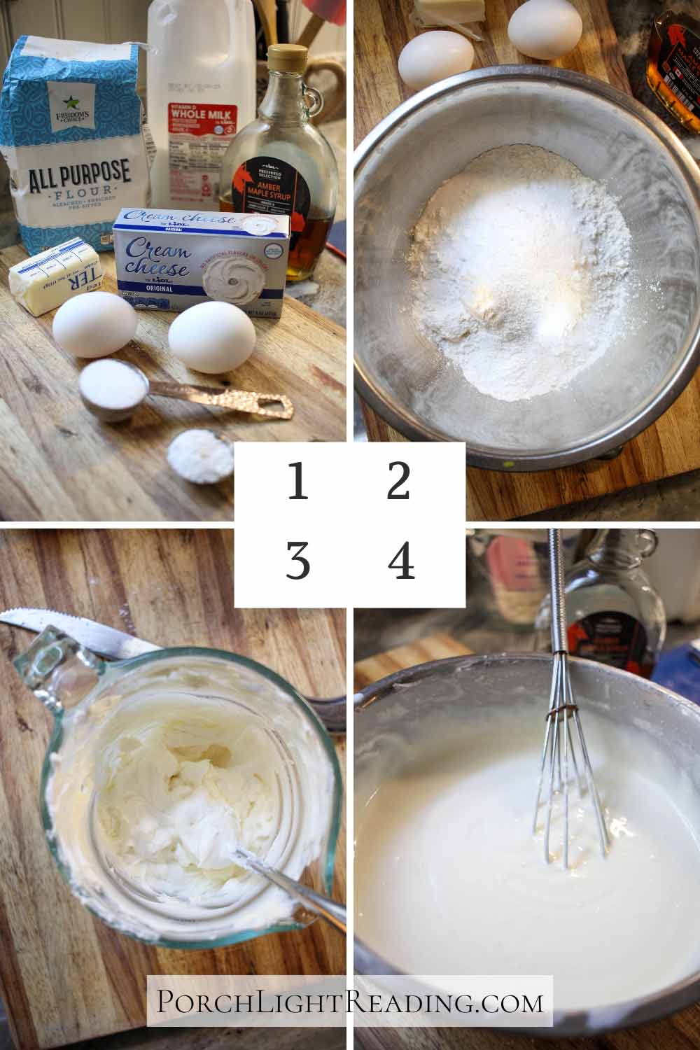 Steps 1-4. Combining the ingredients. 