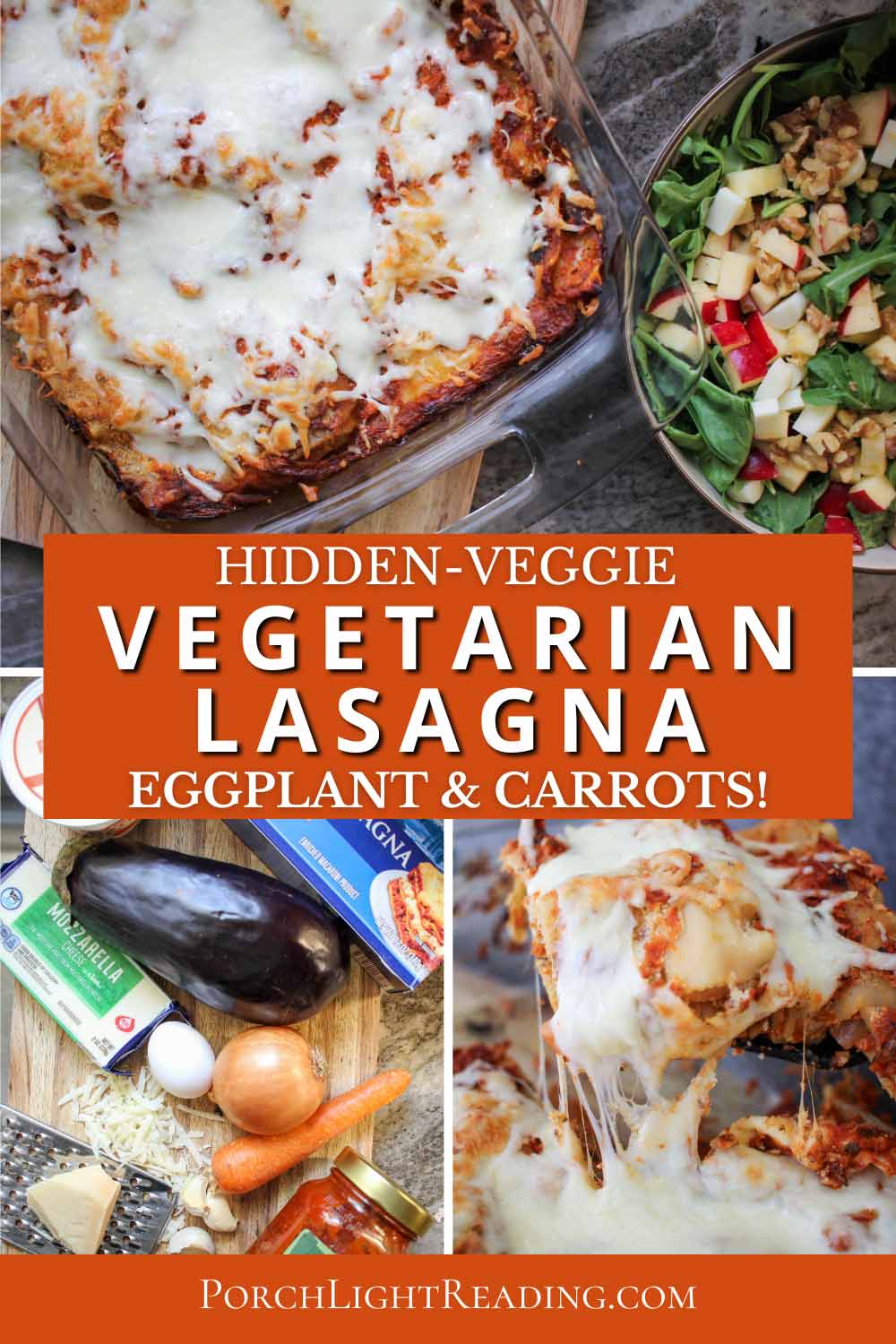 Hidden veggie lasagna Pinterest pin for sharing. 