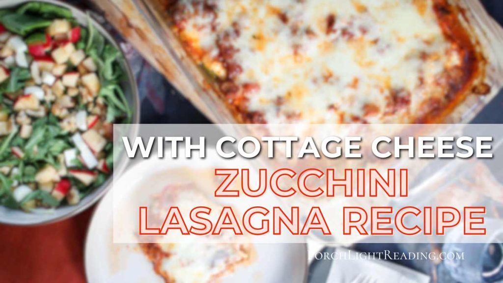 Zucchini lasagna with cottage cheese. 