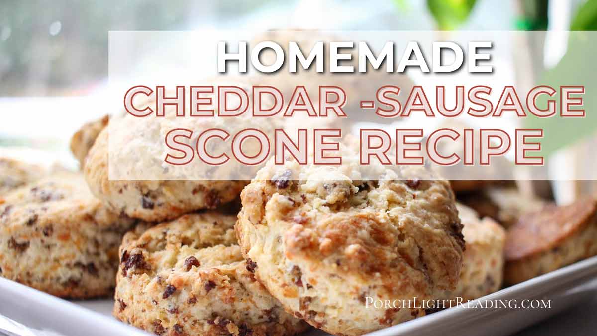 Homemade sausage cheddar breakfast scones fresh out of the oven. 