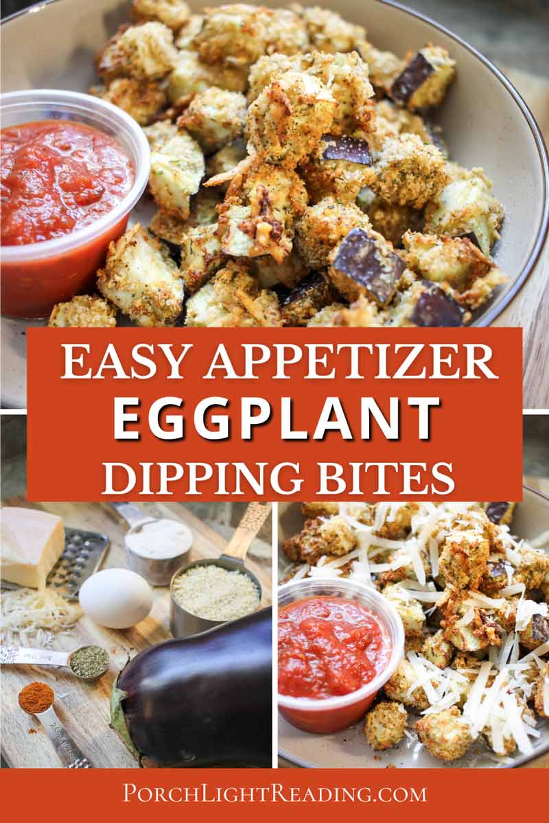 Crispy air fryer eggplant bites Pinterest Pin for sharing. 