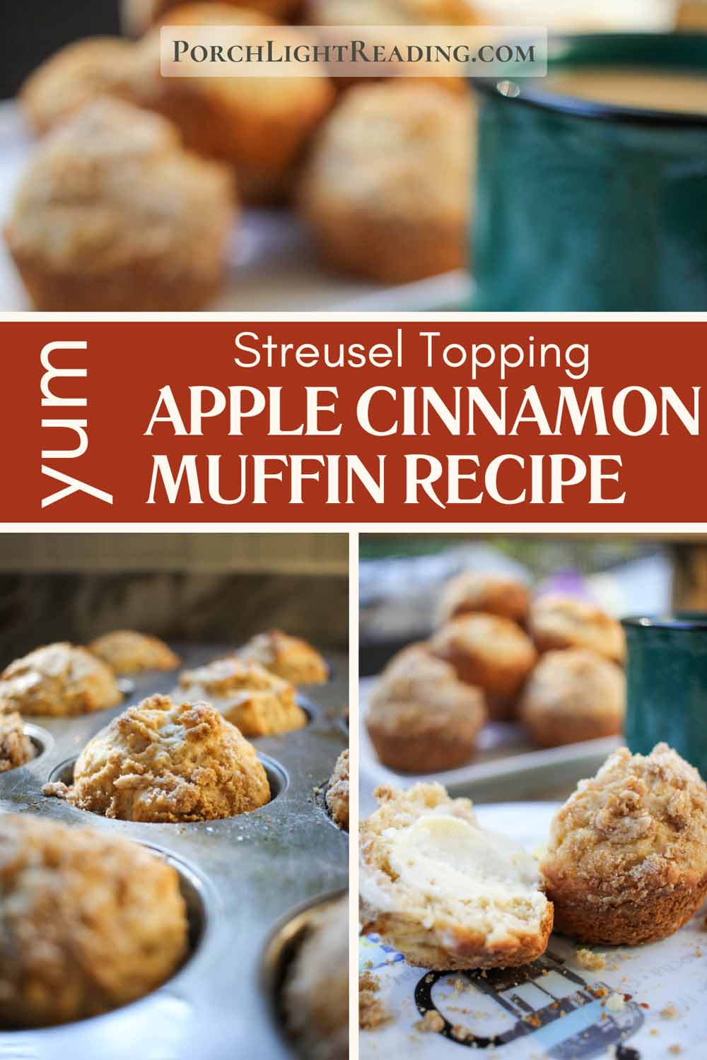 Apple cinnamon muffin Pinterest pin for sharing. 