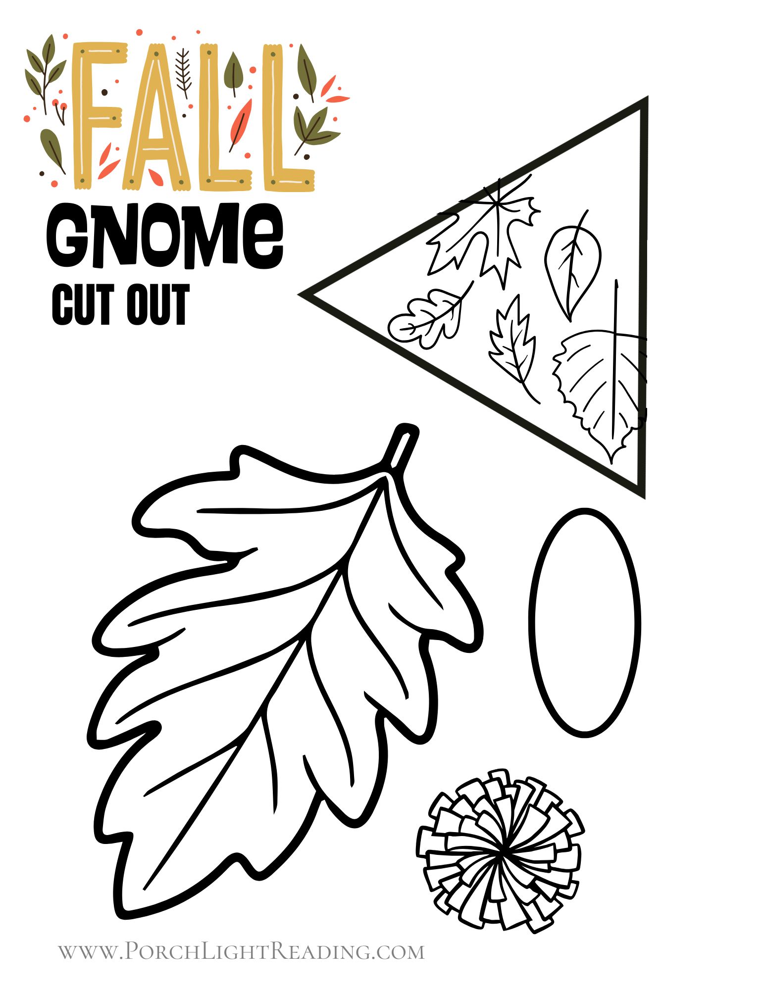 Large gnome fall craft color and cut out. 