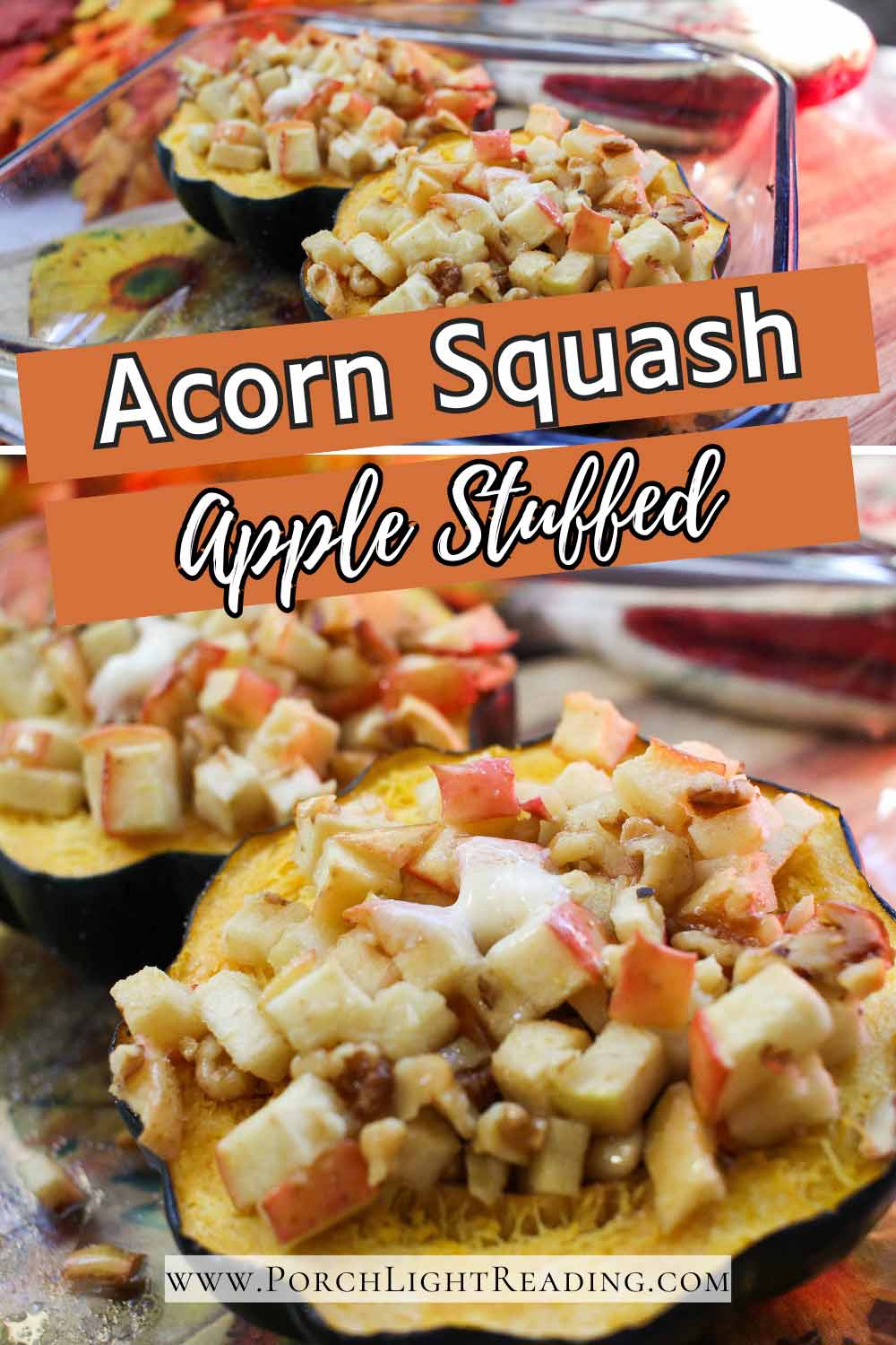 Apple stuffed acorn squash Pinterest Pin for sharing. 