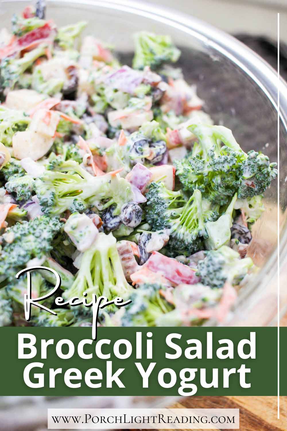 Broccoli salad Pinterest Pin for social sharing. 