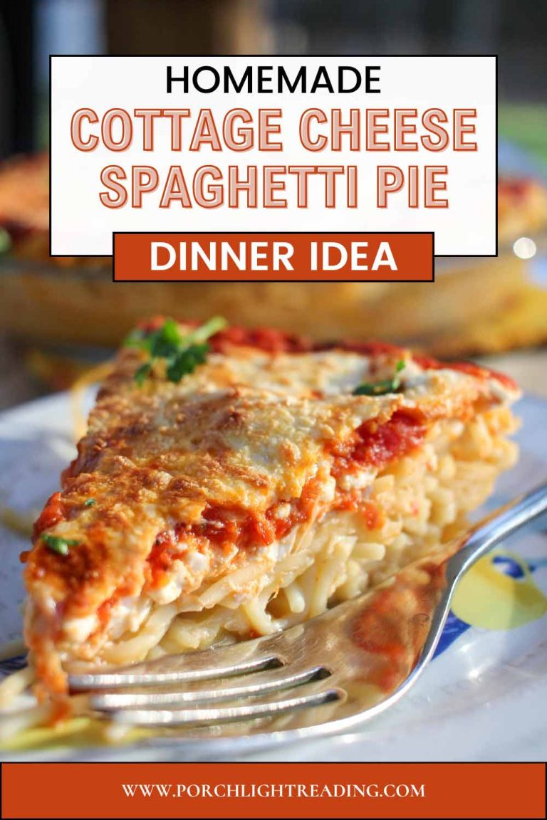 Spaghetti Pie Pinterest Pin for sharing on social media.