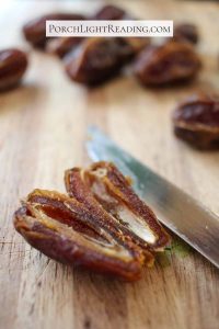 Dates cut in half.