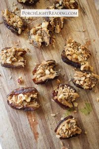 Dates sprinkled with nuts.