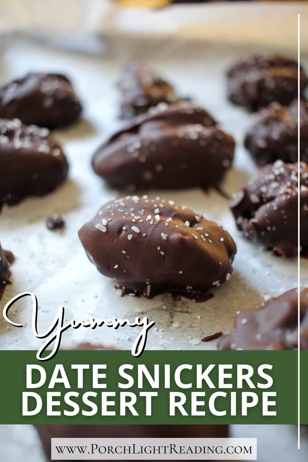Date Snickers recipe Pinterest pin for social sharing.
