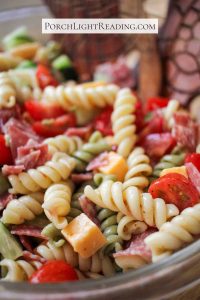 Tossed pasta salad.