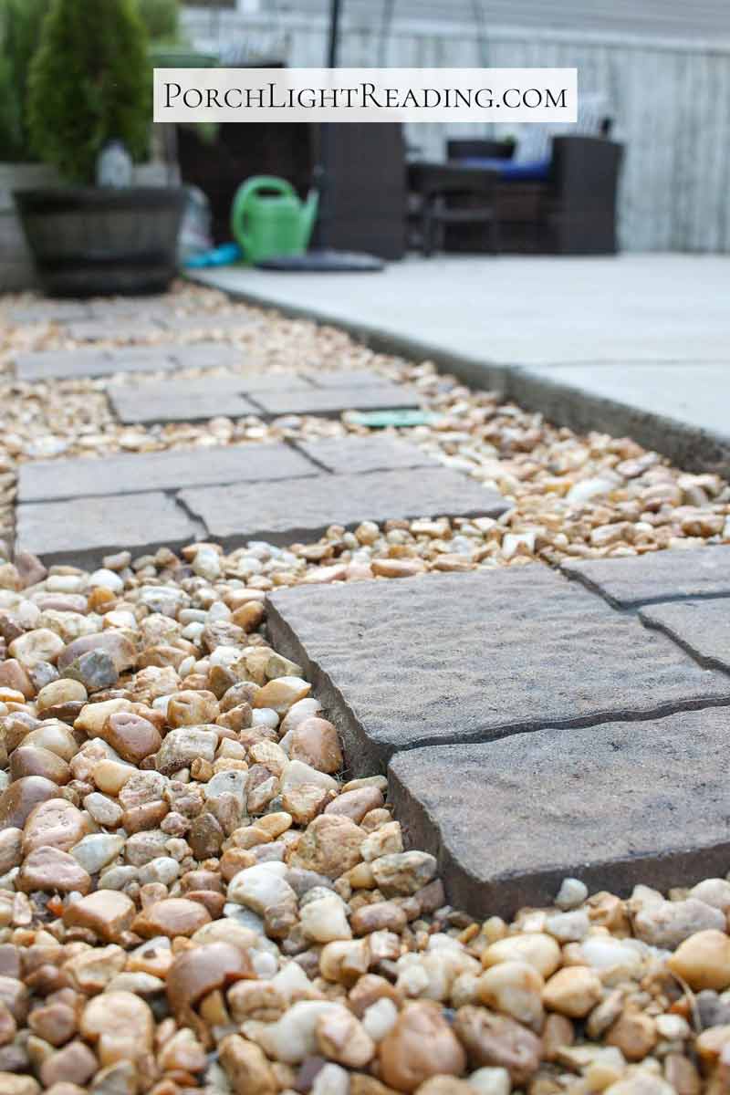 Pond pebble rocks held down by mulch glue. 