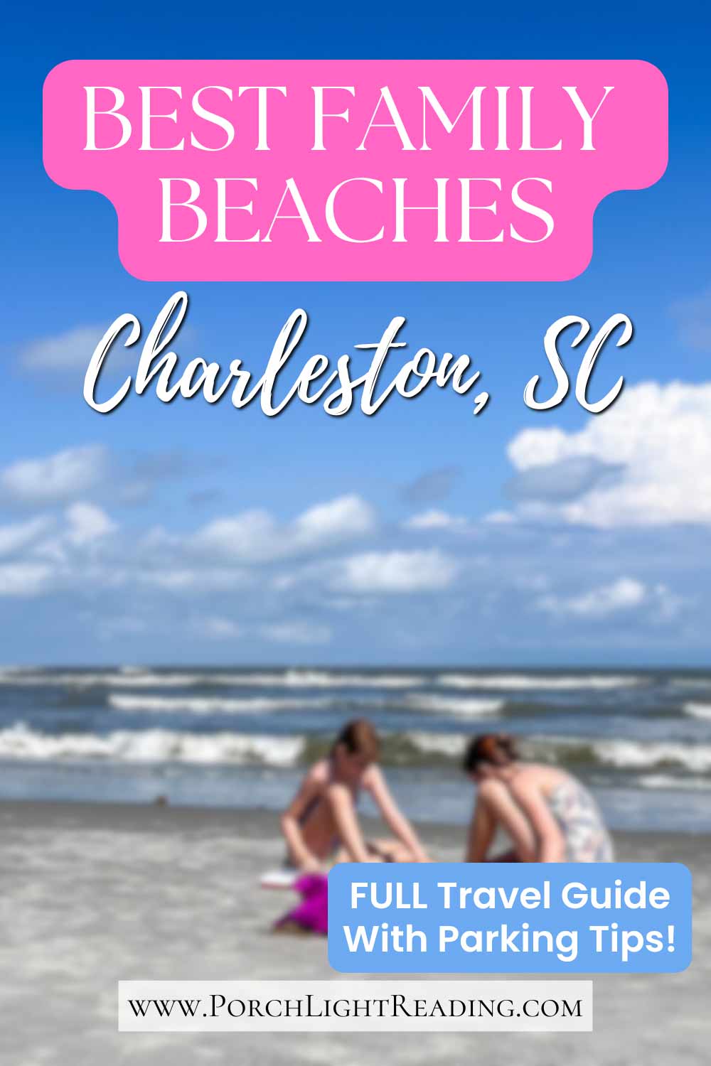 Charleston, SC, beaches Pinterest pin for social sharing. 