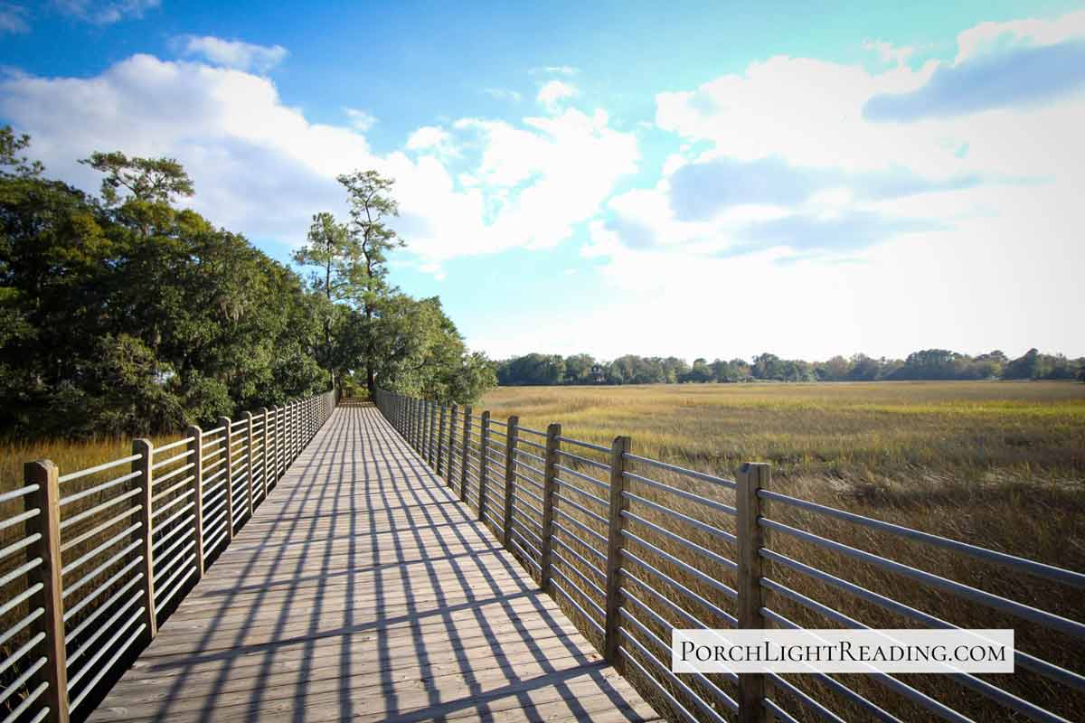 Boardwalk over the marsh. 