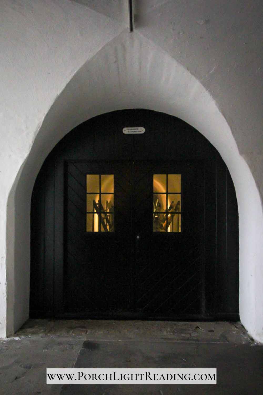 Arched doorway underground. 