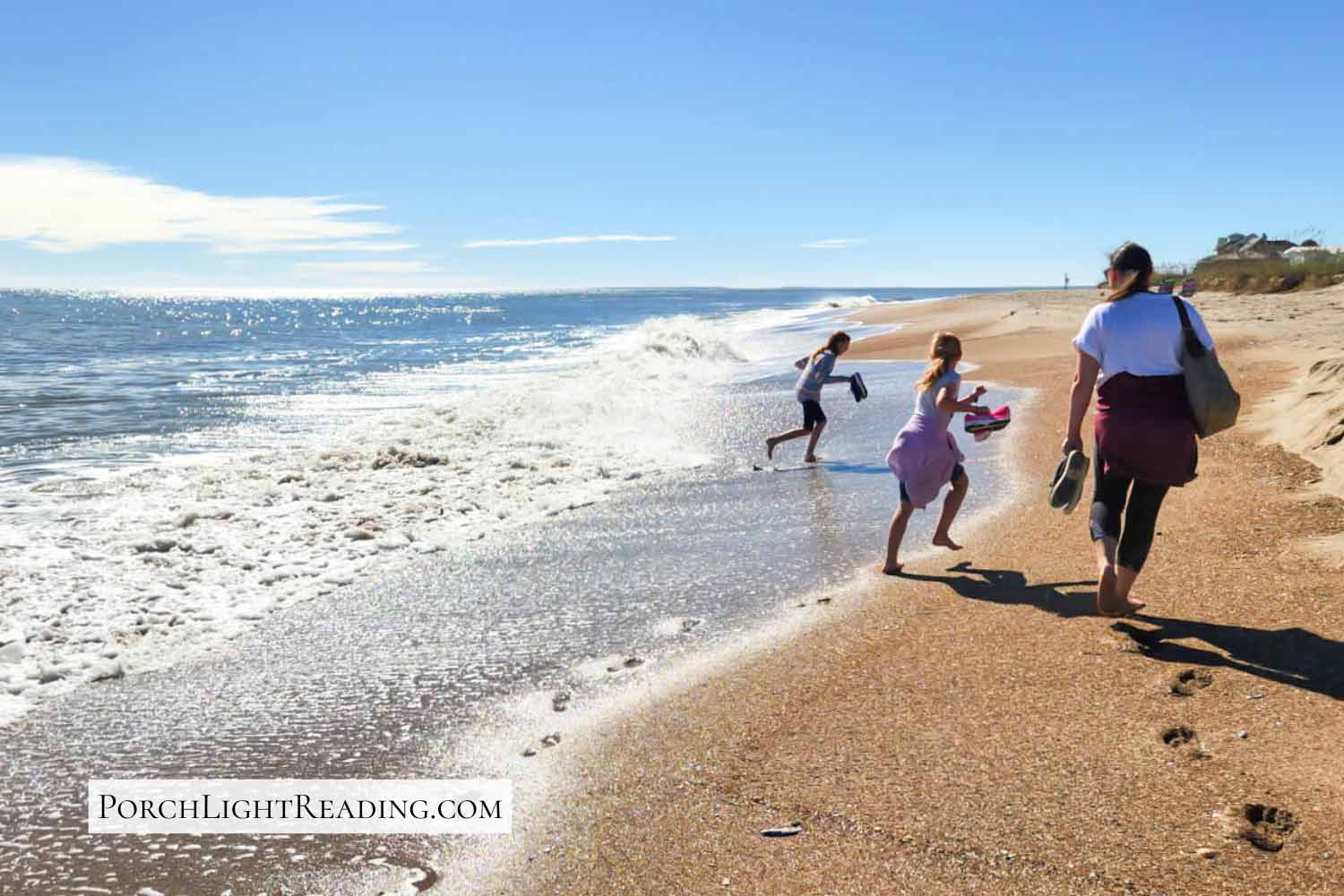 Family walking along the beaches of Edisto. 