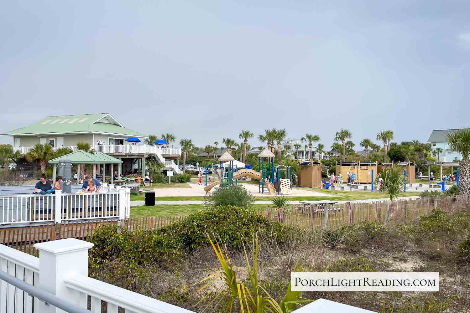 Playground, changing area, and snack bar at the Isle of Palms County Park. 