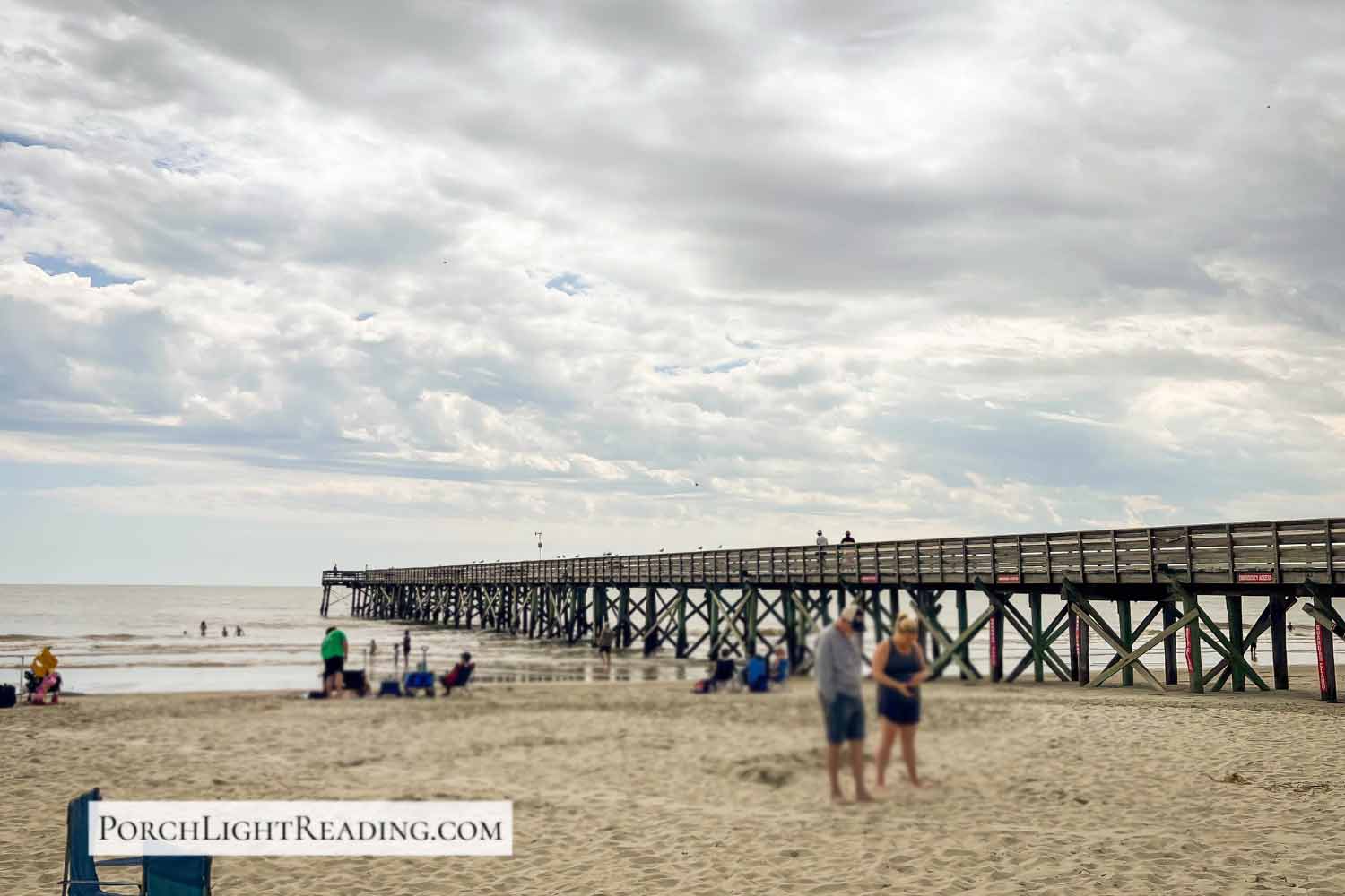 Long pier jetting out over the ocean of Charleston, SC. 