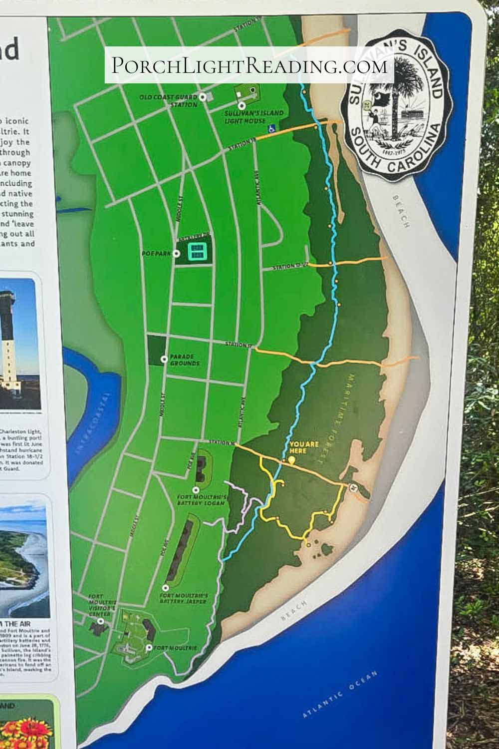 Trail map of the Sullivan's Island Nature Trail. 