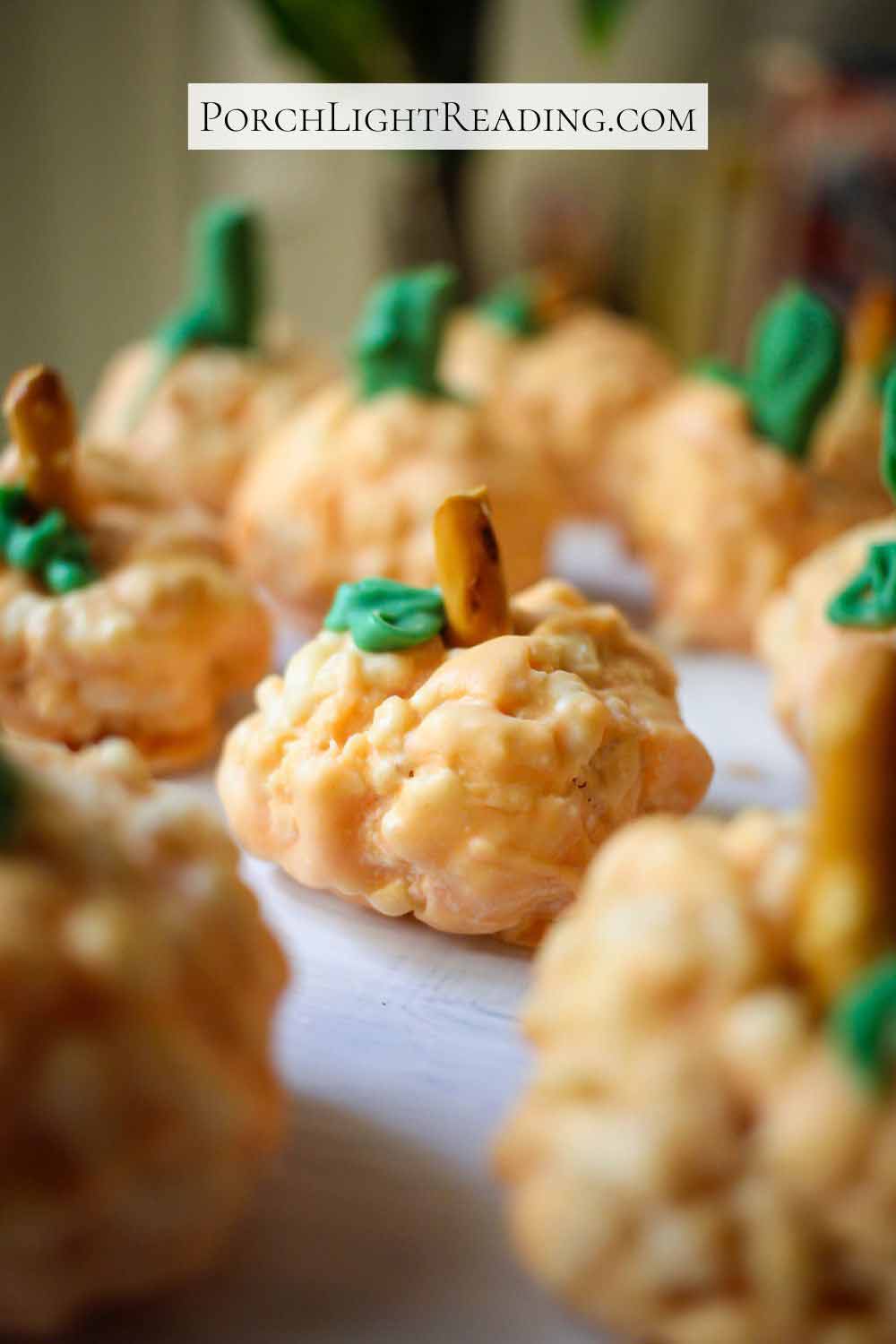 Treats with a pretzel for a topping.