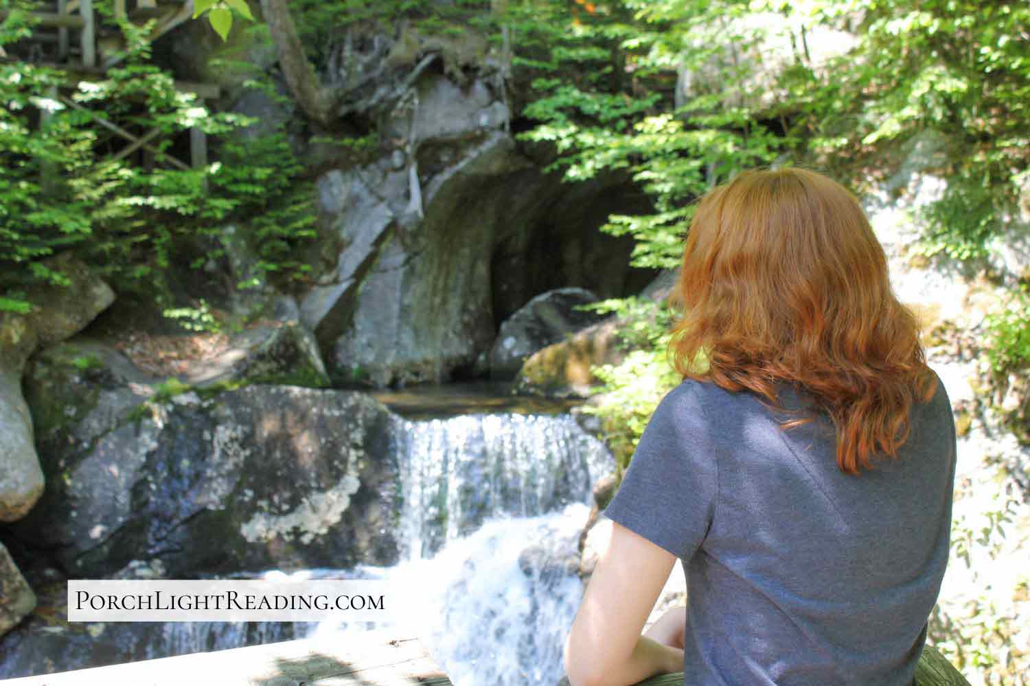 Young girl enjoying the view at the Lost Gorge, NH.