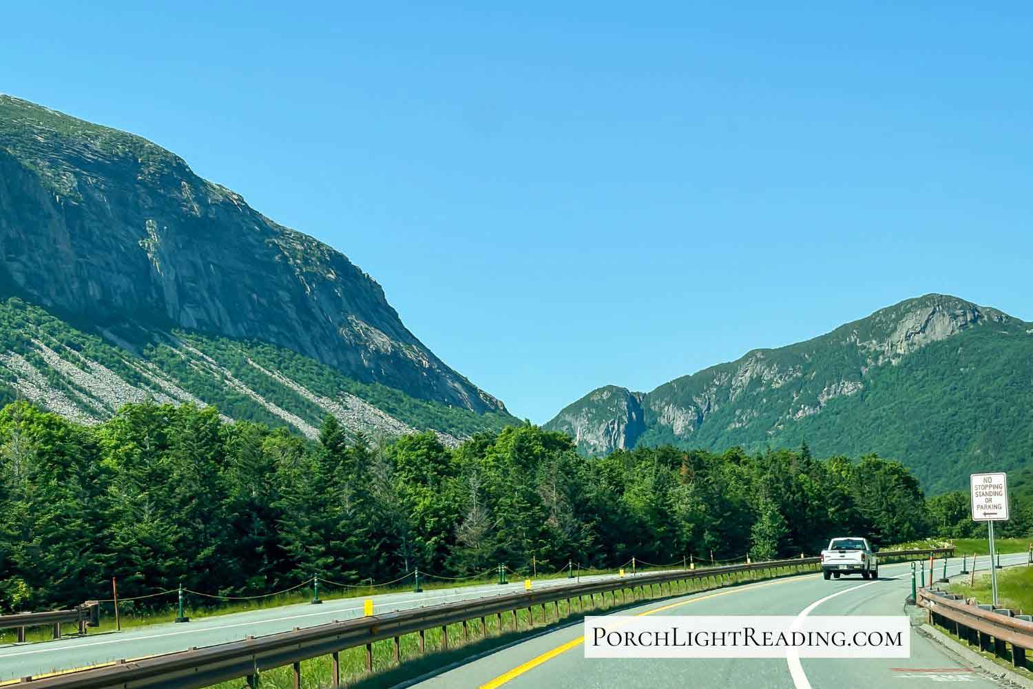Driving through Franconia Notch.