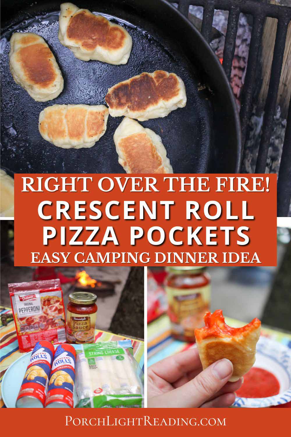 Crescent roll pizza pockets Pinterest pin for social sharing.
