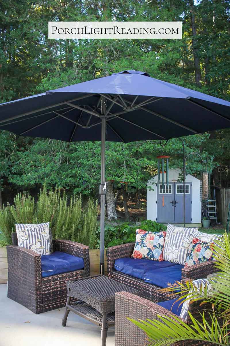 New, blue umbrella canopy for 15 foot umbrella.